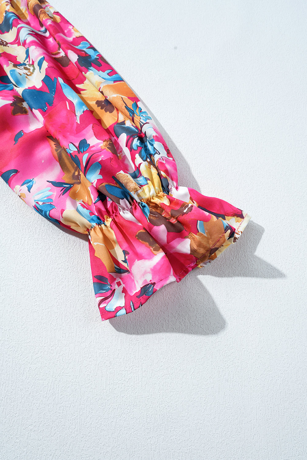 Floral Stardust Flounce Sleeve Pink Top